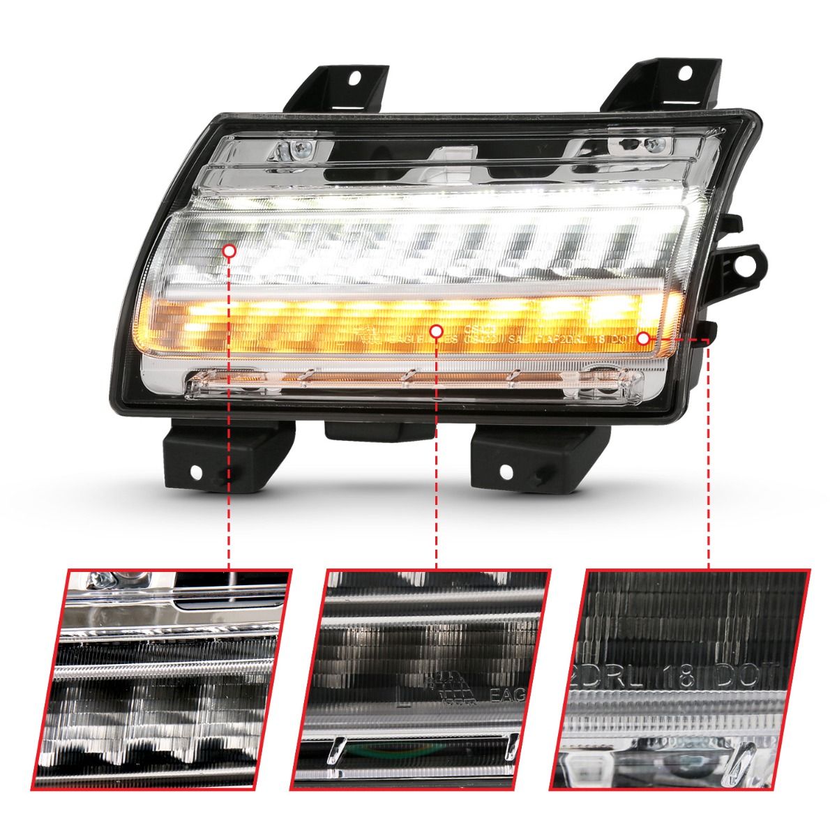 ANZO LED Sequential Side Markers (Chrome): Jeep Wrangler JL 2018 - 2025
