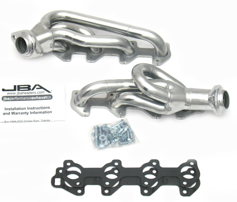 JBA Shorty Headers (Silver Ceramic): Dodge Dakota & Durango 4.7L V8 2000 - 2003