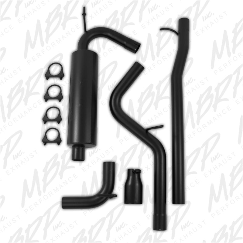 MBRP Cat Back Exhaust System (Black): Jeep Wrangler / Rubicon JK 3.6L 2012 - 2018 (2-Door & 4-Door)