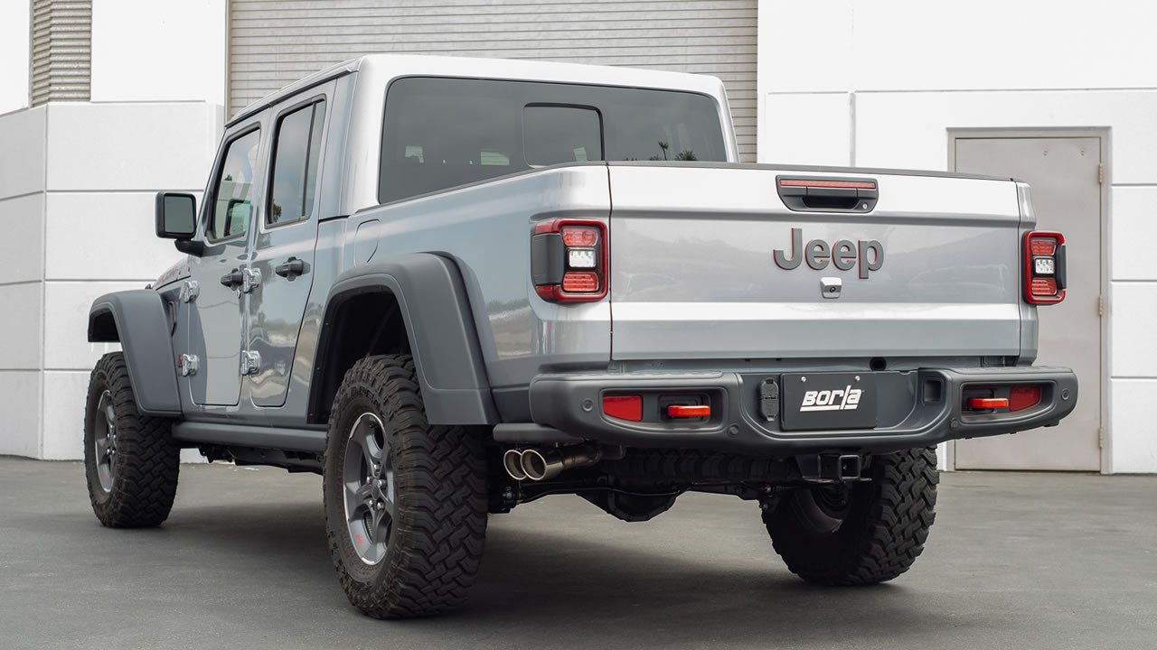 Borla Touring Cat-Back Exhaust System (Dual Side Exit, Polished Tips): Jeep Gladiator JT 3.6L V6 2020 - 2025