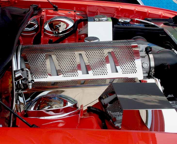 American Car Craft Standard Perforated Plenum Cover: Chrysler 300C / Dodge Challenger / Charger / Magnum SRT8 2006 - 2010