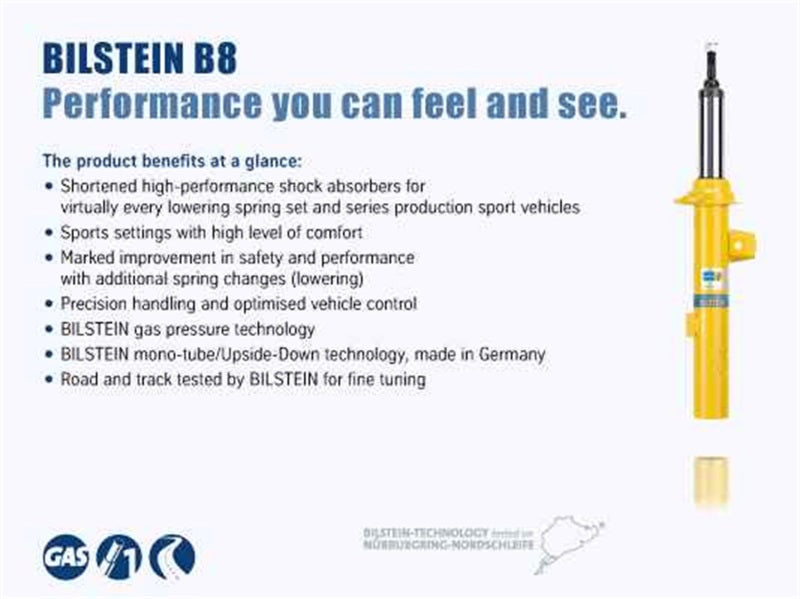 Bilstein B8 5100 Front Shock: Jeep Wrangler JL 2018 - 2025 (w/ 2-3" Front Lift)