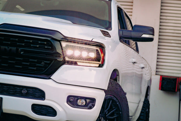 AlphaRex NOVA LED Projector Headlights (Alpha-Black): Ram 1500 2019 - 2024