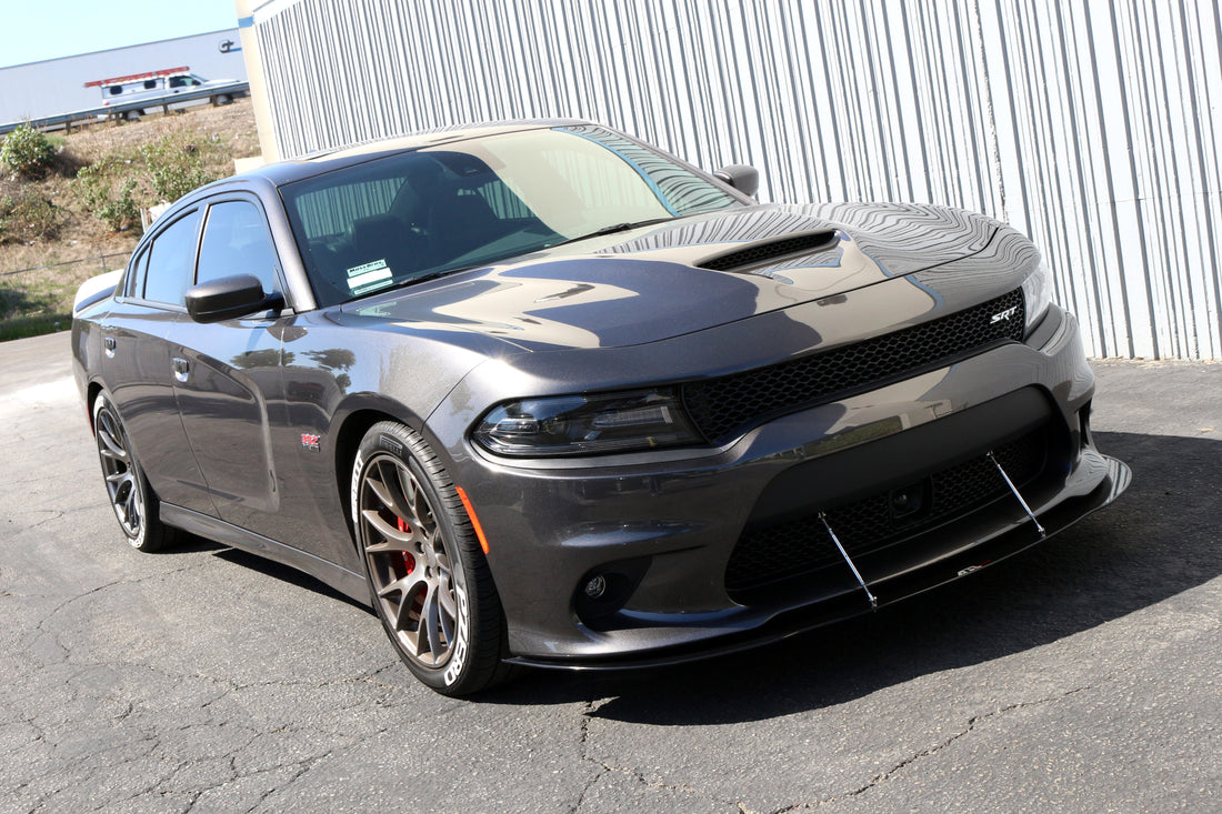 APR Carbon Fiber Front Wind Splitter w/ Rods: Dodge Charger SRT / Scat Pack / Hellcat 2015 - 2023