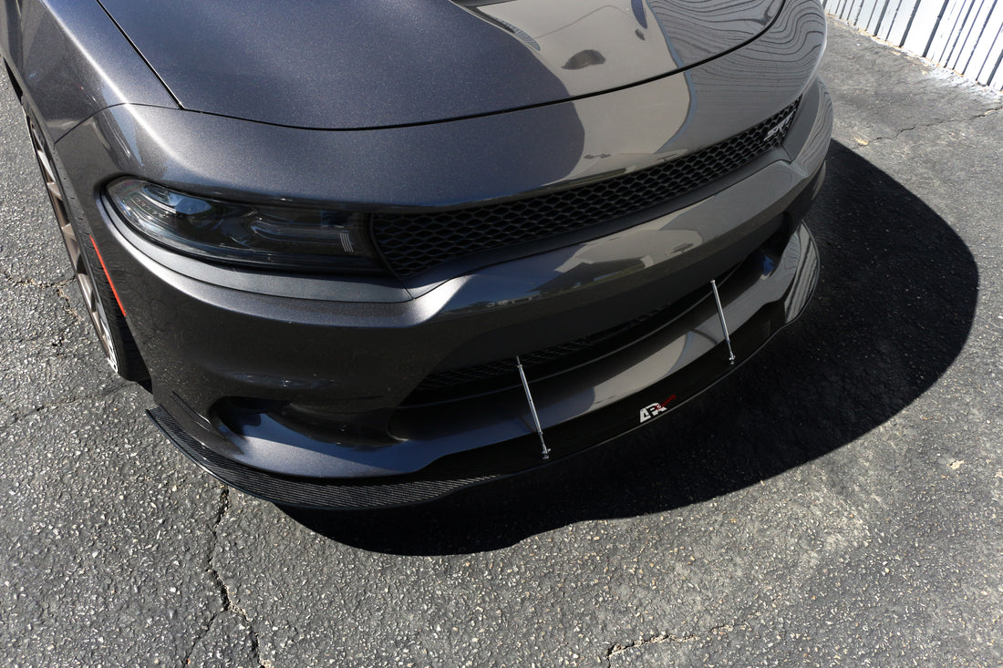 APR Carbon Fiber Front Wind Splitter w/ Rods: Dodge Charger SRT / Scat Pack / Hellcat 2015 - 2023