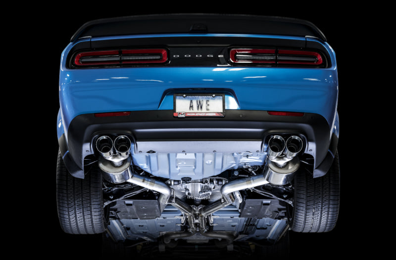 AWE Touring Edition Cat-Back Exhaust (Polished Tips): Dodge Challenger 2015 - 2023 (6.4L 392 & 6.2L Hellcat)