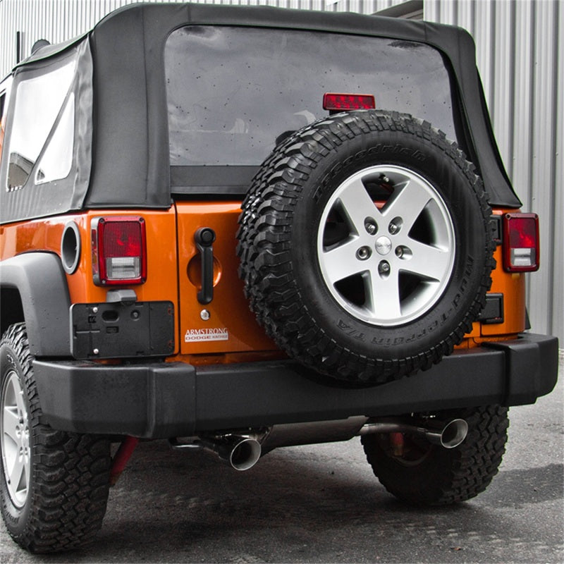 MBRP Axle-Back Exhaust System (Dual Rear Exit, Aluminized): Jeep Wrangler / Rubicon JK 2007 - 2018 (3.6L & 3.8L V6)