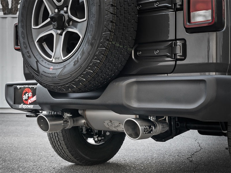 AFE Rebel Series Cat-Back Exhaust System (Polished Tips): Jeep Wrangler JL 3.6L V6 2018 - 2025