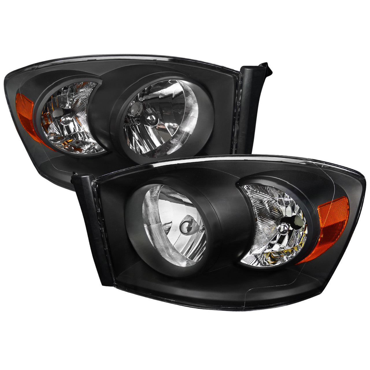 Spec D Euro Head Lights (Black): Dodge Ram 2006 - 2008