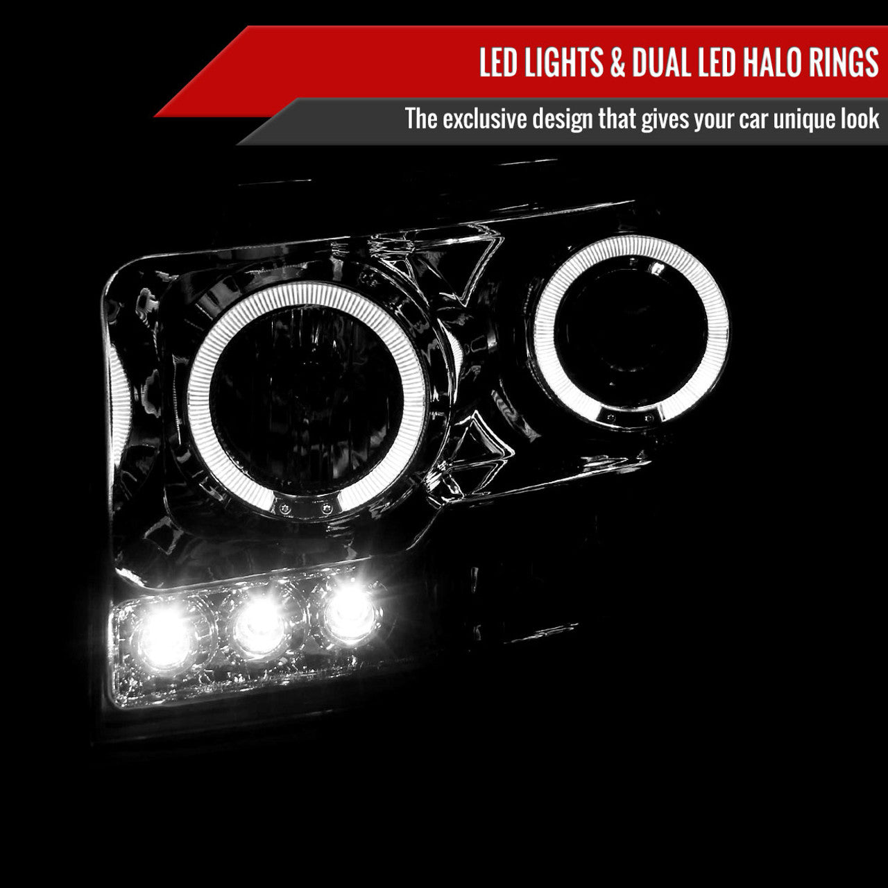 Spec D LED Projector HeadLights (Chrome): Dodge Ram 2006 - 2008