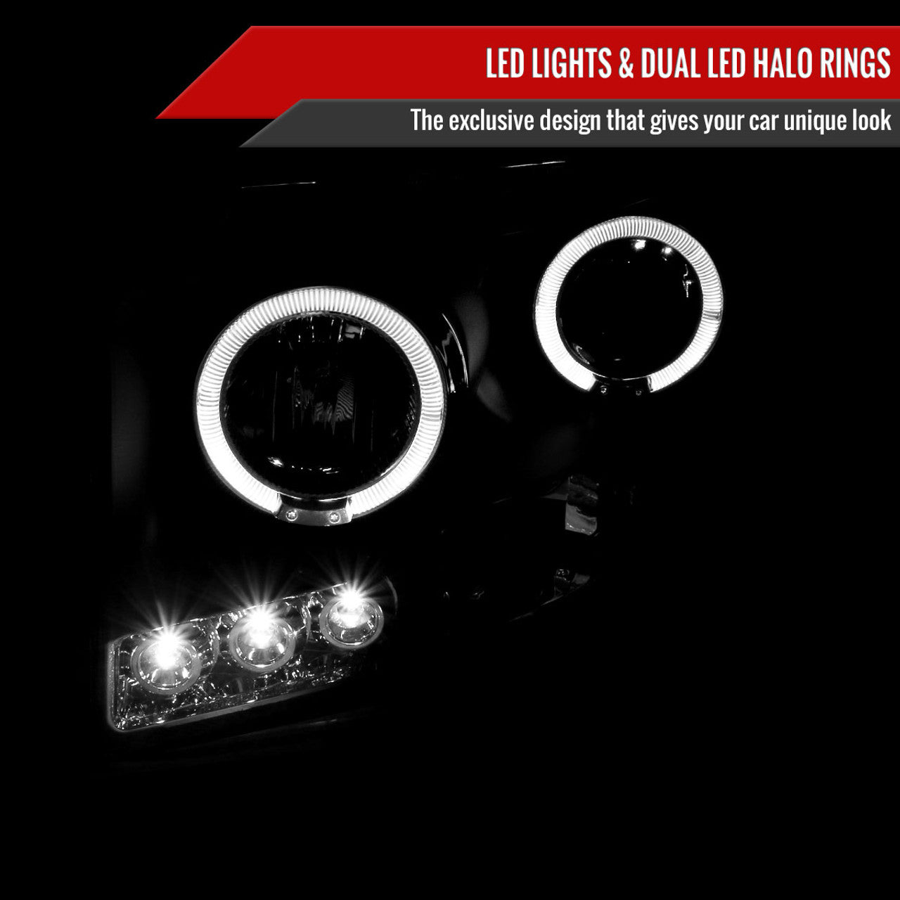 Spec D LED Projector HeadLights (Black): Dodge Ram 2006 - 2008