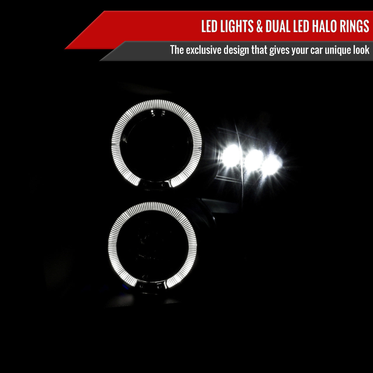 Spec D LED Projector HeadLights (Black): Dodge Ram 2009 - 2016