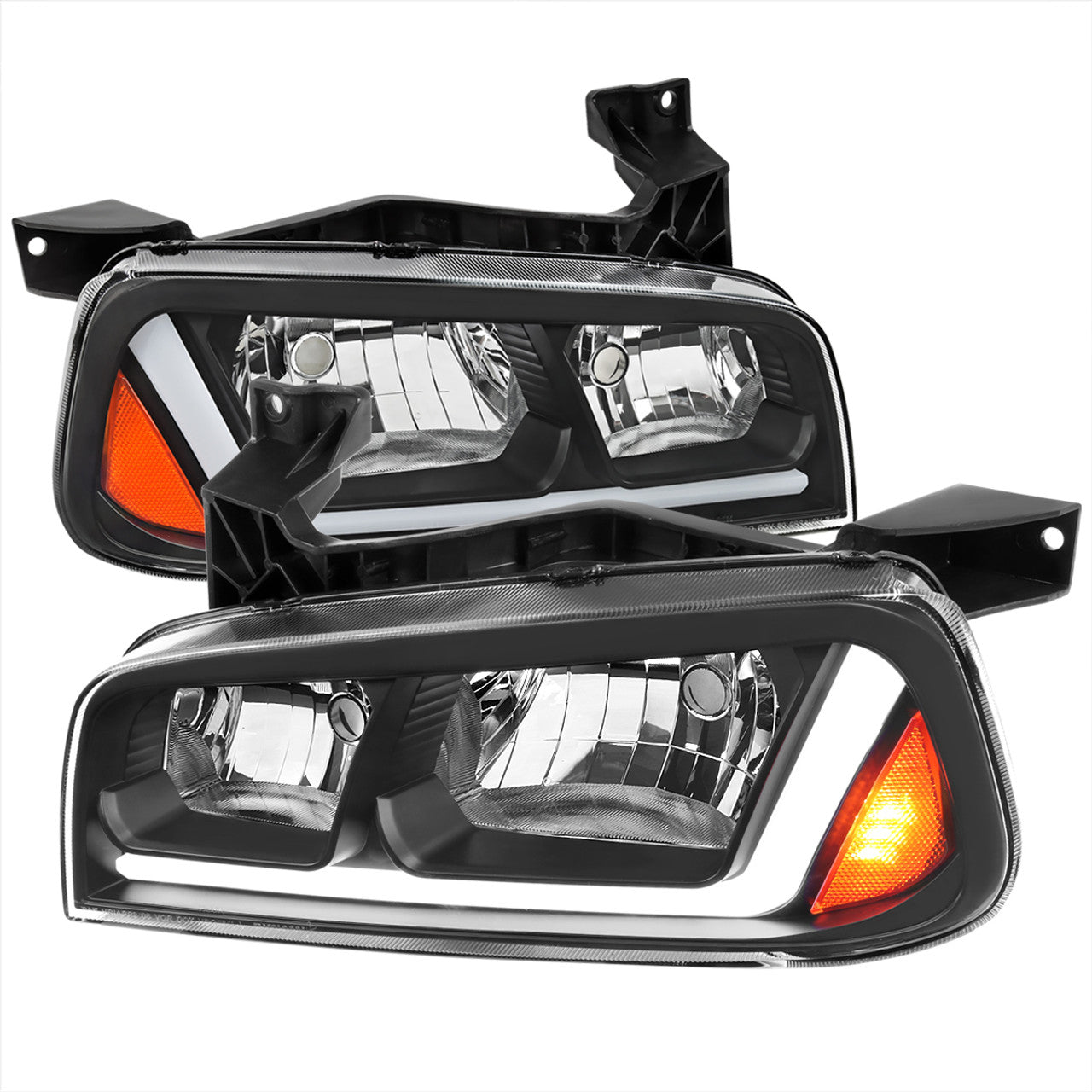 Spec D Sequential LED Headlights (Black): Dodge Charger 2006 - 2010