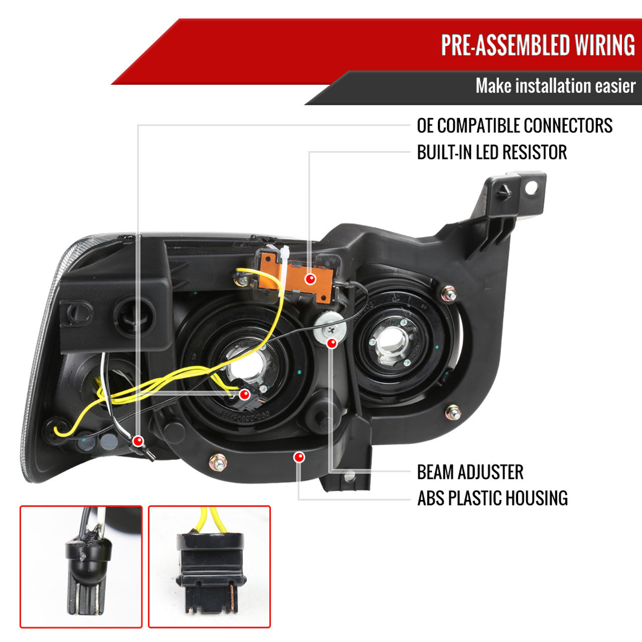 Spec D Sequential LED Headlights (Smoke): Dodge Charger 2006 - 2010