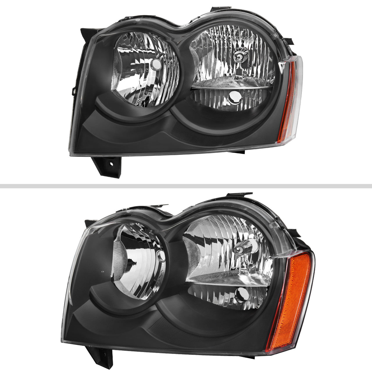 Spec D OEM Style Headlights (Black): Jeep Grand Cherokee 2005 - 2007
