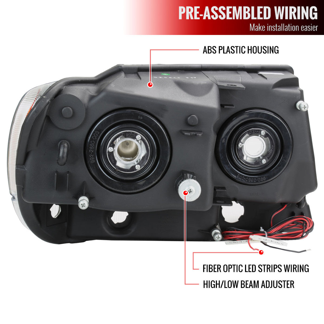 Spec D LED Headlights (Black): Jeep Grand Cherokee 1999 - 2004