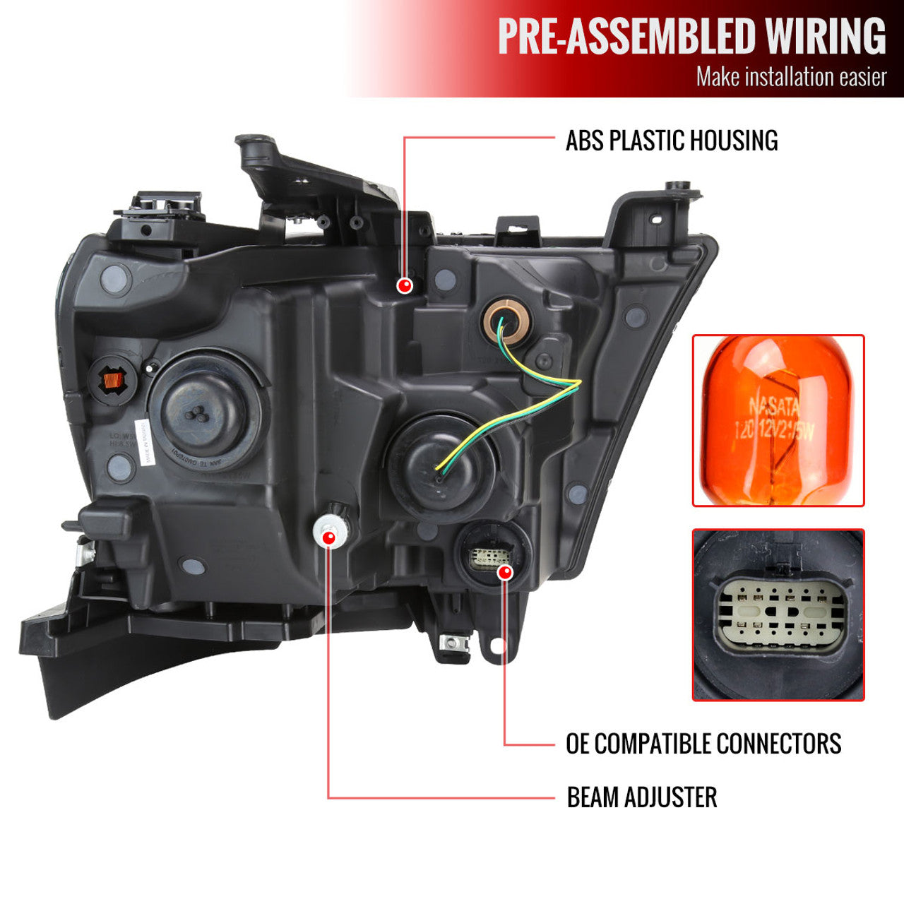 Spec D OEM Style Headlights (Black): Ram 1500 2019 - 2024