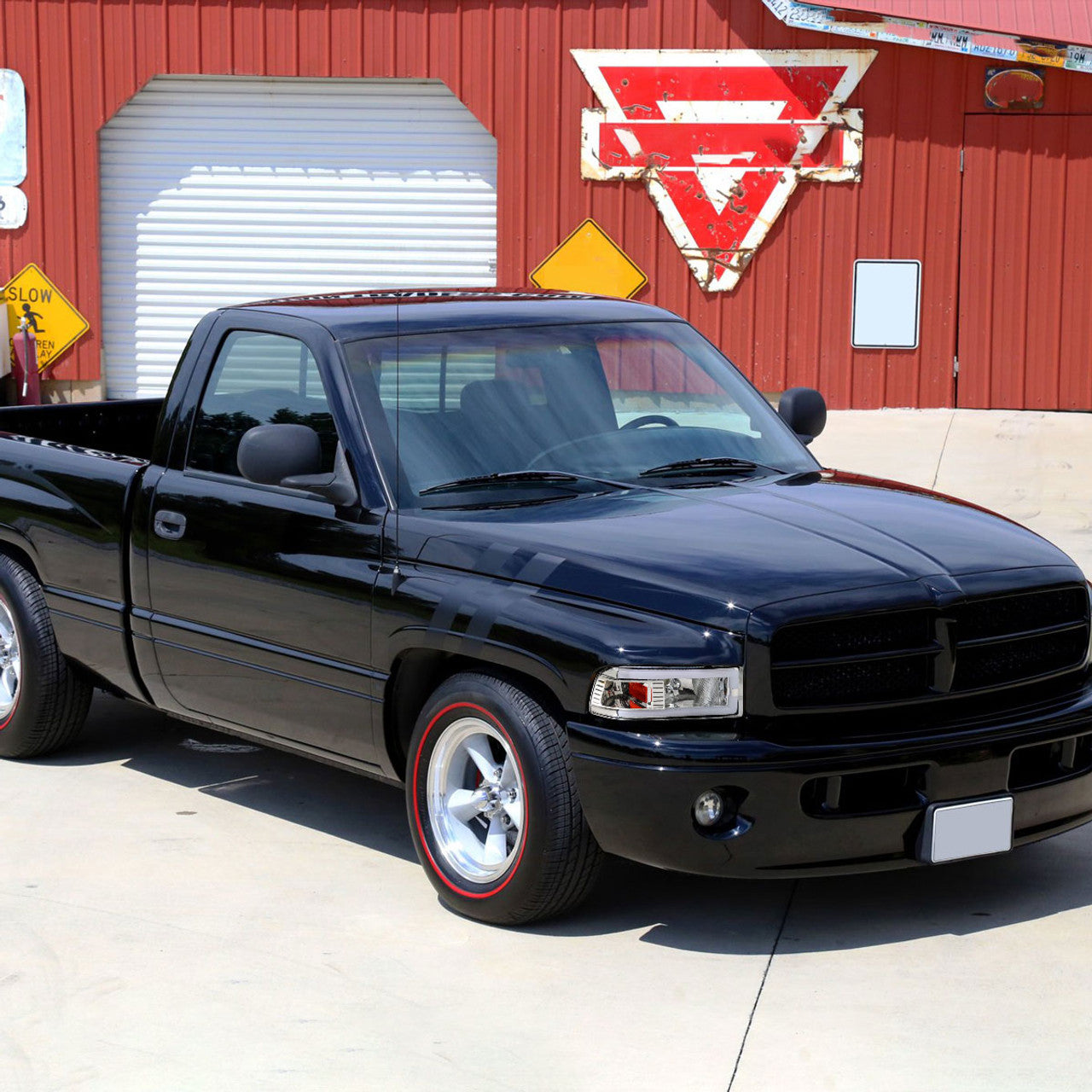 Spec D OEM Style Headlights w/ LED Bar (Chrome): Dodge Ram 1994 - 2002