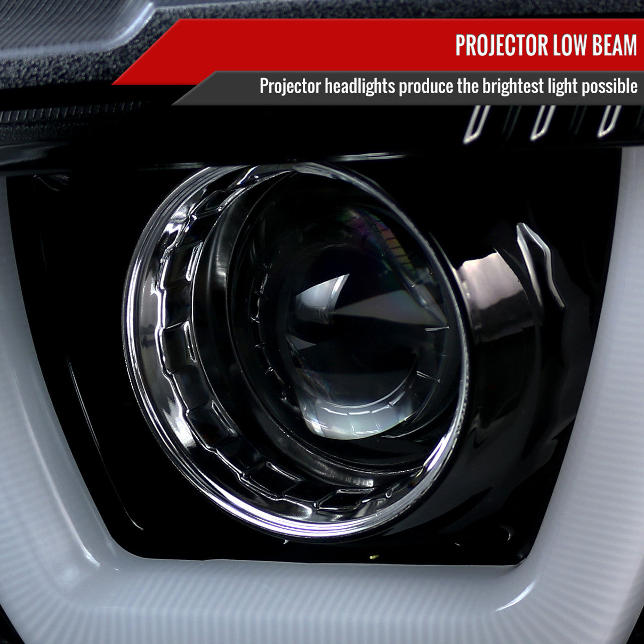 Spec D Projector Halo Headlights (Smoke): Dodge Charger 2011 - 2014