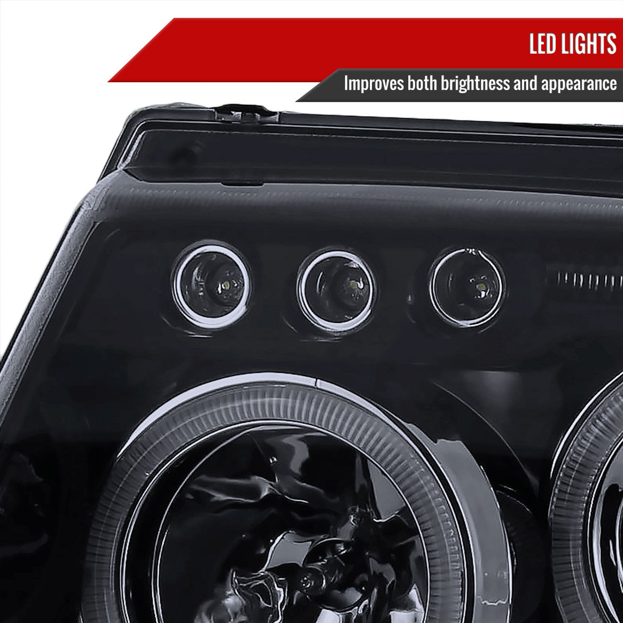 Spec D Projector Halo Headlights (Smoke): Jeep Grand Cherokee 1999 - 2004