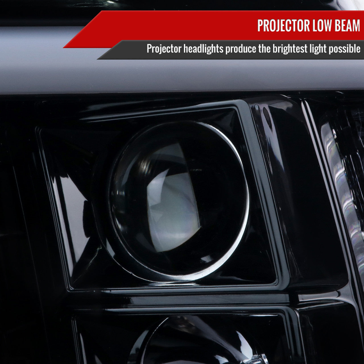 Spec D Projector Headlights w/ Light Bar (Smoke): Dodge Ram 2009 - 2018