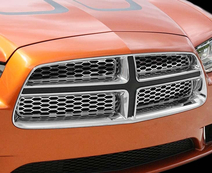 American Car Craft Polished Grille Overlay: Dodge Charger R/T 2011 - 2014
