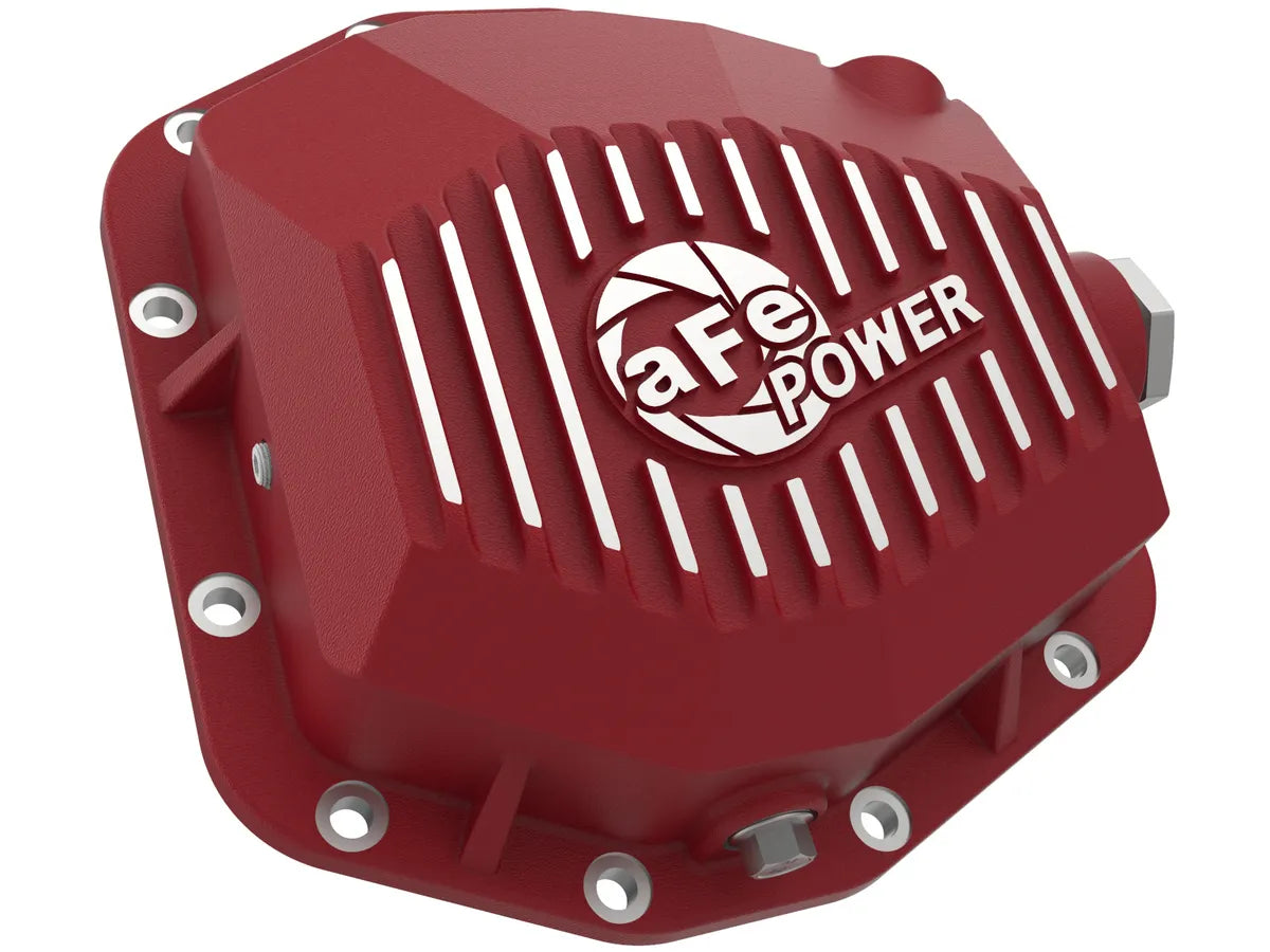 AFE Pro Series Rear Differential Cover (Red w/Machined Fins): Jeep Gladiator 2020 - 2025 (w/Dana M220)
