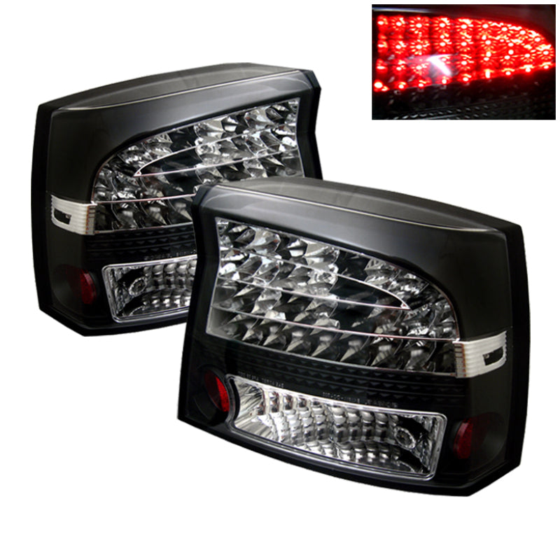 Spyder Black LED Tail Lights: Dodge Charger 2006 - 2008