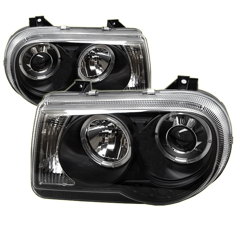Spyder LED Dual Halo Projector Headlights (Black): Chrysler 300C 2005 - 2010