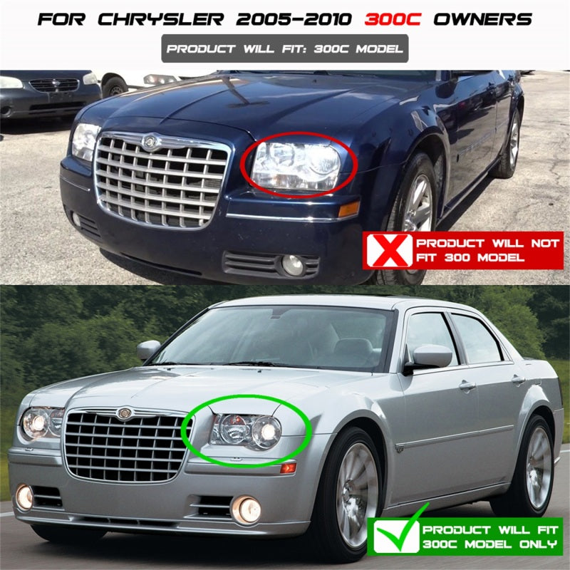 Spyder LED Dual Halo Projector Headlights (Black): Chrysler 300C 2005 - 2010