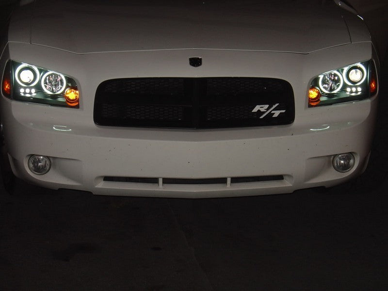 Spyder CCFL Dual Halo Projector Headlights (Black): Dodge Charger 2006 - 2010