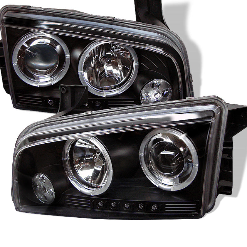 Spyder LED Dual Halo Projector Headlights (Black): Dodge Charger 2006 - 2010