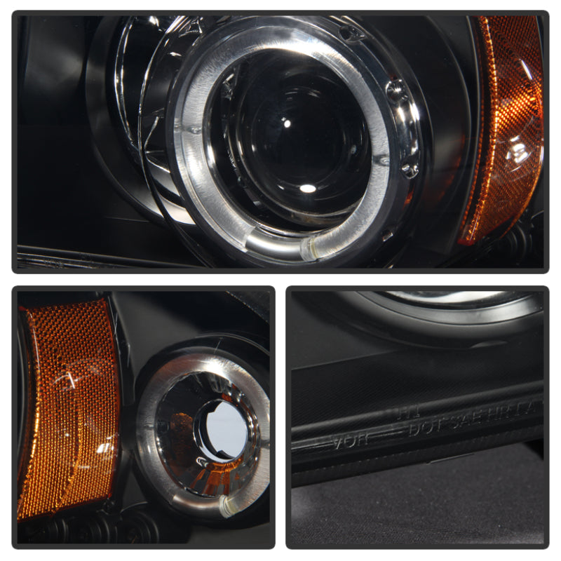 Spyder LED Halo Projector Headlights (Black): Dodge Dakota / Durango 1997 - 2004