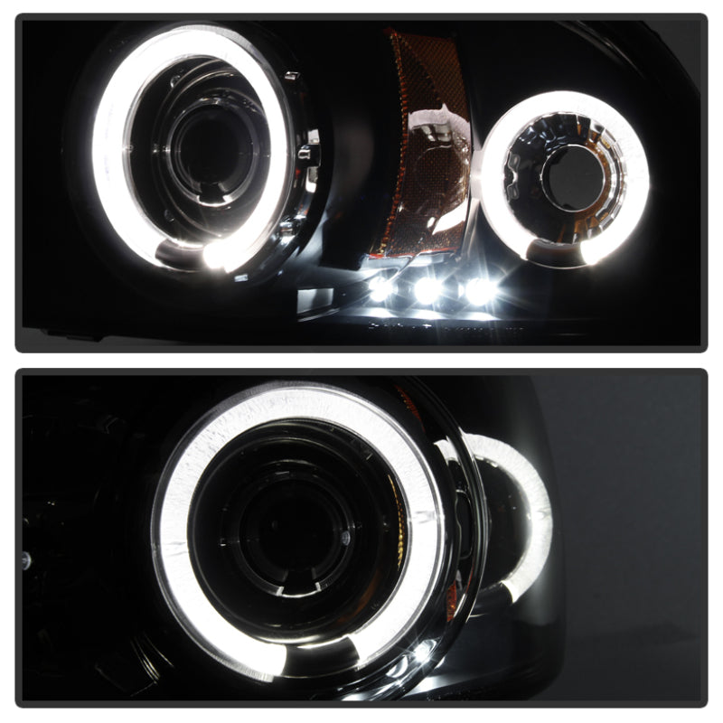 Spyder LED Halo Projector Headlights (Black): Dodge Dakota / Durango 1997 - 2004