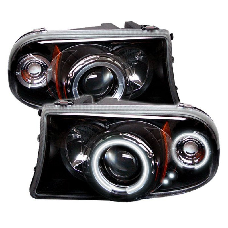 Spyder CCFL Dual Halo Projector Headlights (Black): Dodge Dakota / Durango 1997 - 2004