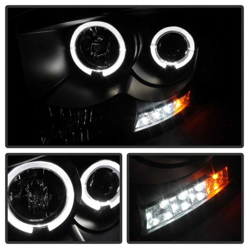 Spyder LED Halo Projector Headlights (Black): Dodge Ram 2006 - 2009