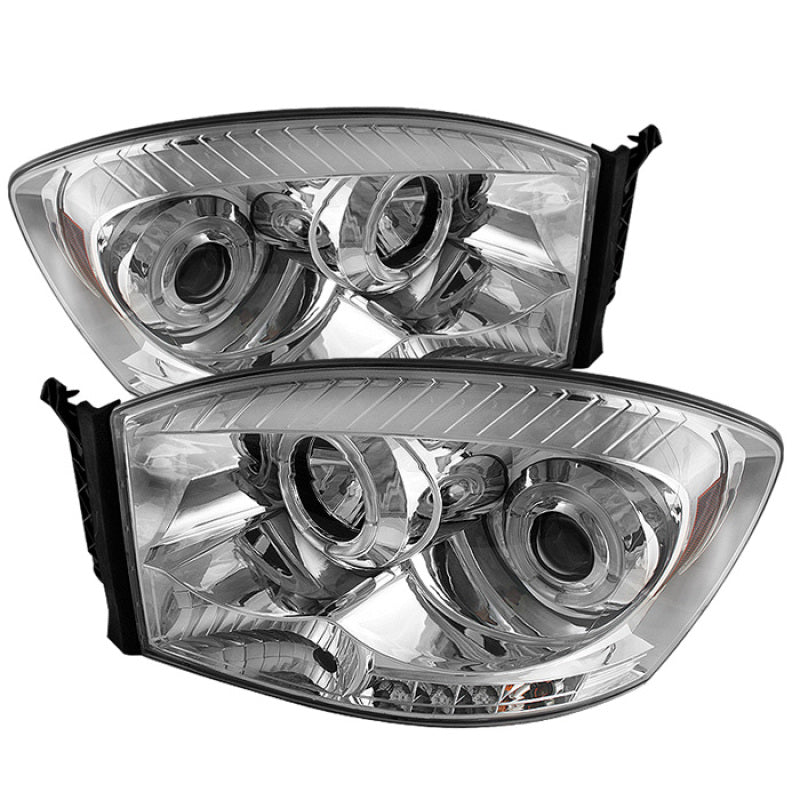 Spyder LED Halo Projector Headlights (Chrome): Dodge Ram 2006 - 2009