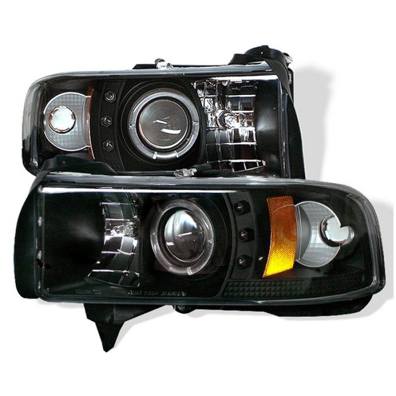 Spyder CCFL Halo Projector Headlights (Black): Dodge Ram 1994 - 2002