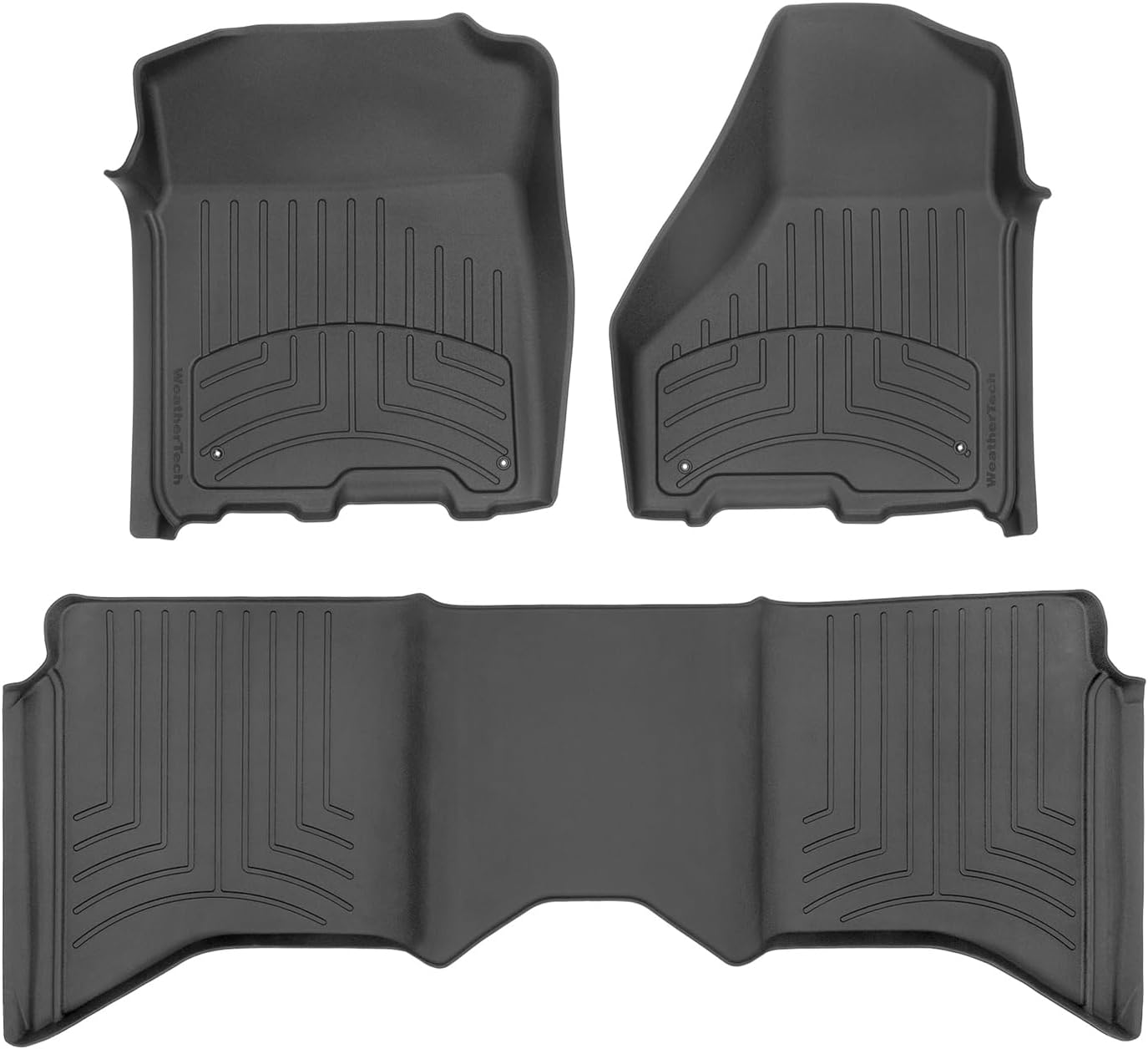 WeatherTech FloorLiner Front & Rear Floor Mats (Black): Ram Crew & MegaCab 2012 - 2018 (1500, 2500, 3500)