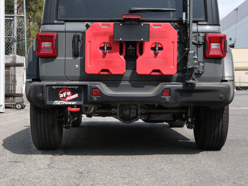 AFE MACH Force-Xp Hi-Tuck Axle-Back Exhaust System (NO Tip): Jeep Wrangler JL 2018 - 2025 (2.0L I4 / 3.6L V6)
