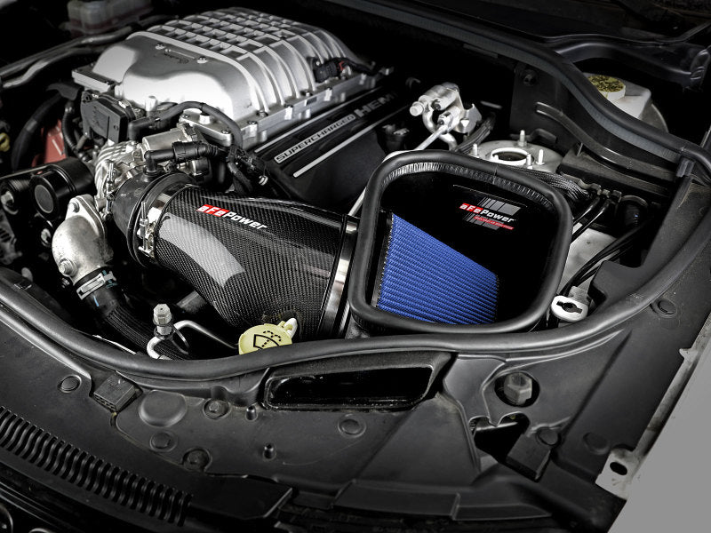 AFE Track Series Carbon Fiber Cold Air Intake System (w/Pro 5R Filter): Jeep 6.2L Trackhawk 2018 - 2021