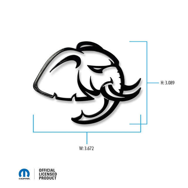 American Brother Designs HELLEPHANT Cutout Exterior Badge: Dodge Challenger / Charger 2015 - 2023