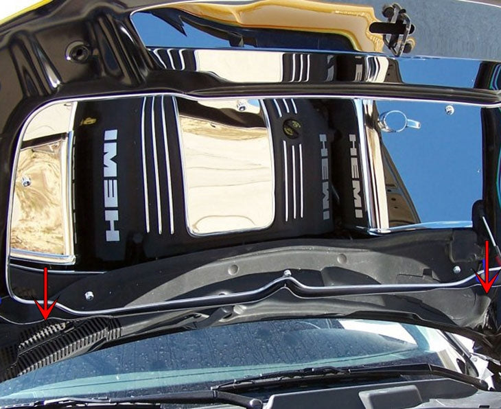 American Car Craft Polished Lower Hood Cowl: 300C / Charger / Magnum 2005 - 2010 (3.5L V6 / 5.7L Hemi)