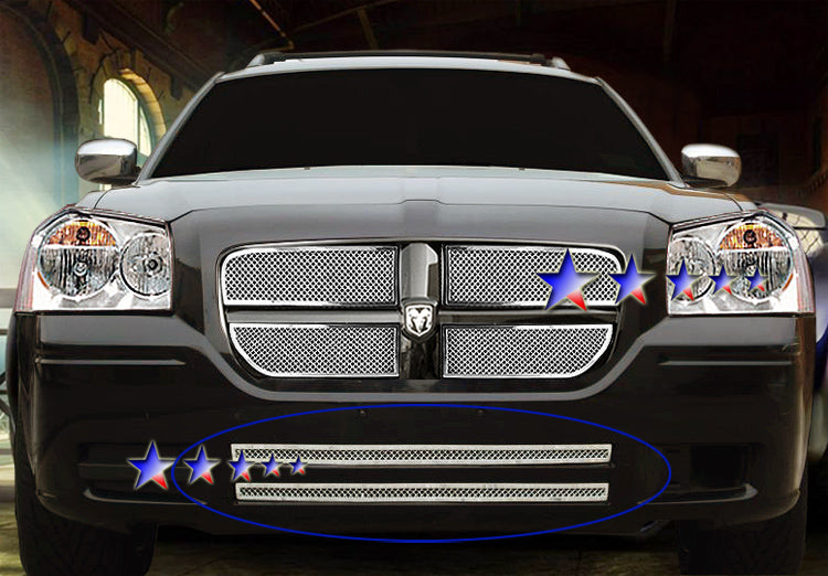 APS Polished Stainless Lower Mesh Grille (1.8mm Wire): Dodge Magnum 2005 - 2007
