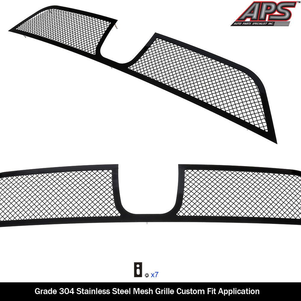 APS Black Stainless Lower Mesh Grille (WITH Adaptive Cruise Control): Dodge Durango 2014 - 2017