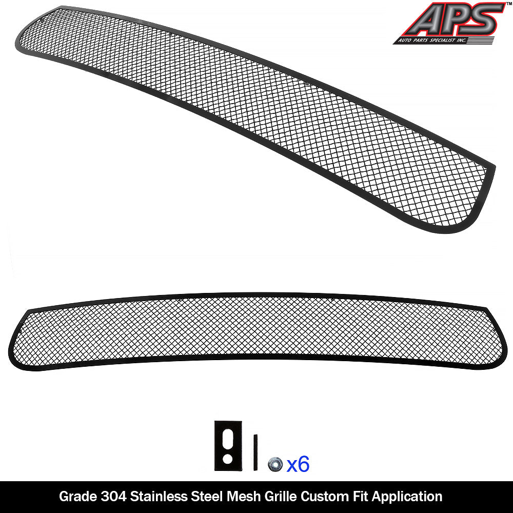 APS Black Stainless Lower Mesh Grille (w/OUT Adaptive Cruise Control): Dodge Durango 2018