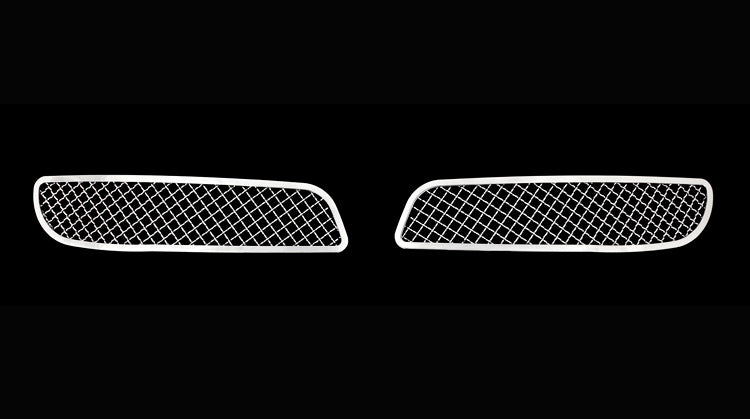 APS Polished Stainless Fog Light Grilles (Version 2) (w/OUT Adaptive Cruise Control): Chrysler 300 2011 - 2014