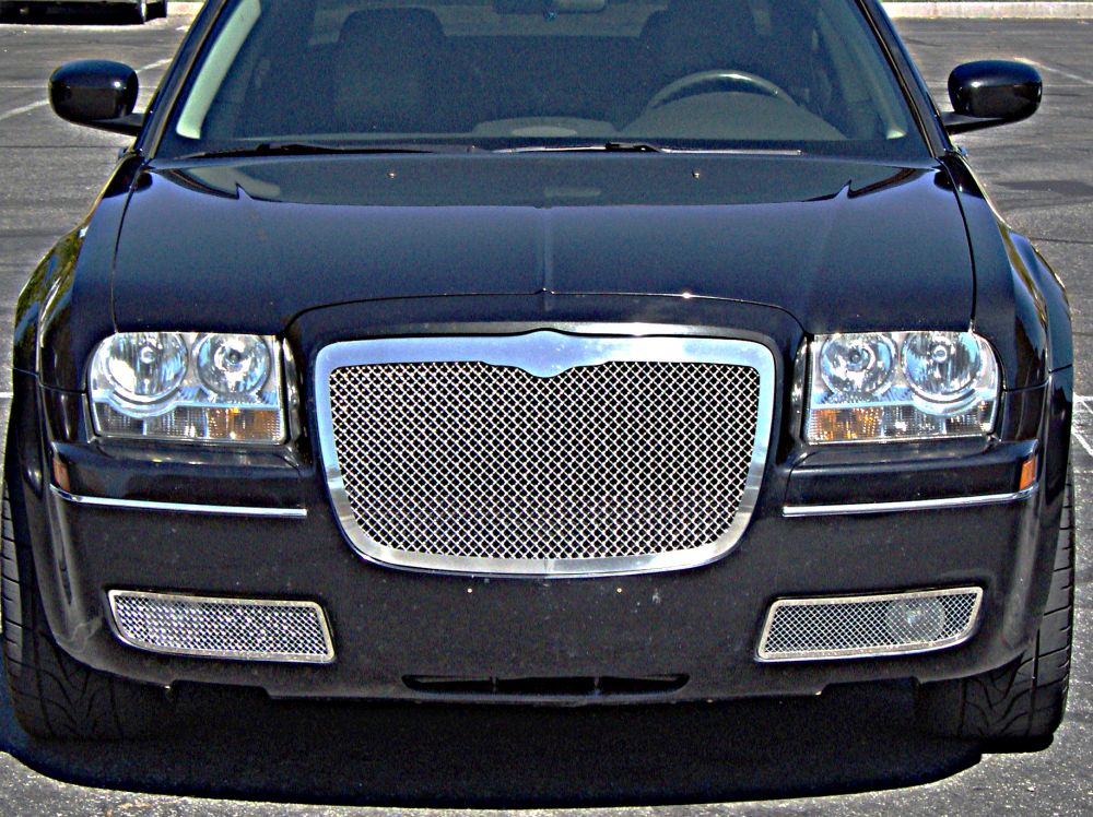 APS Polished Stainless Mesh Grilles (Upper & Lower, w/ Fog Lights Covered)): Chrysler 300C 2005 - 2010
