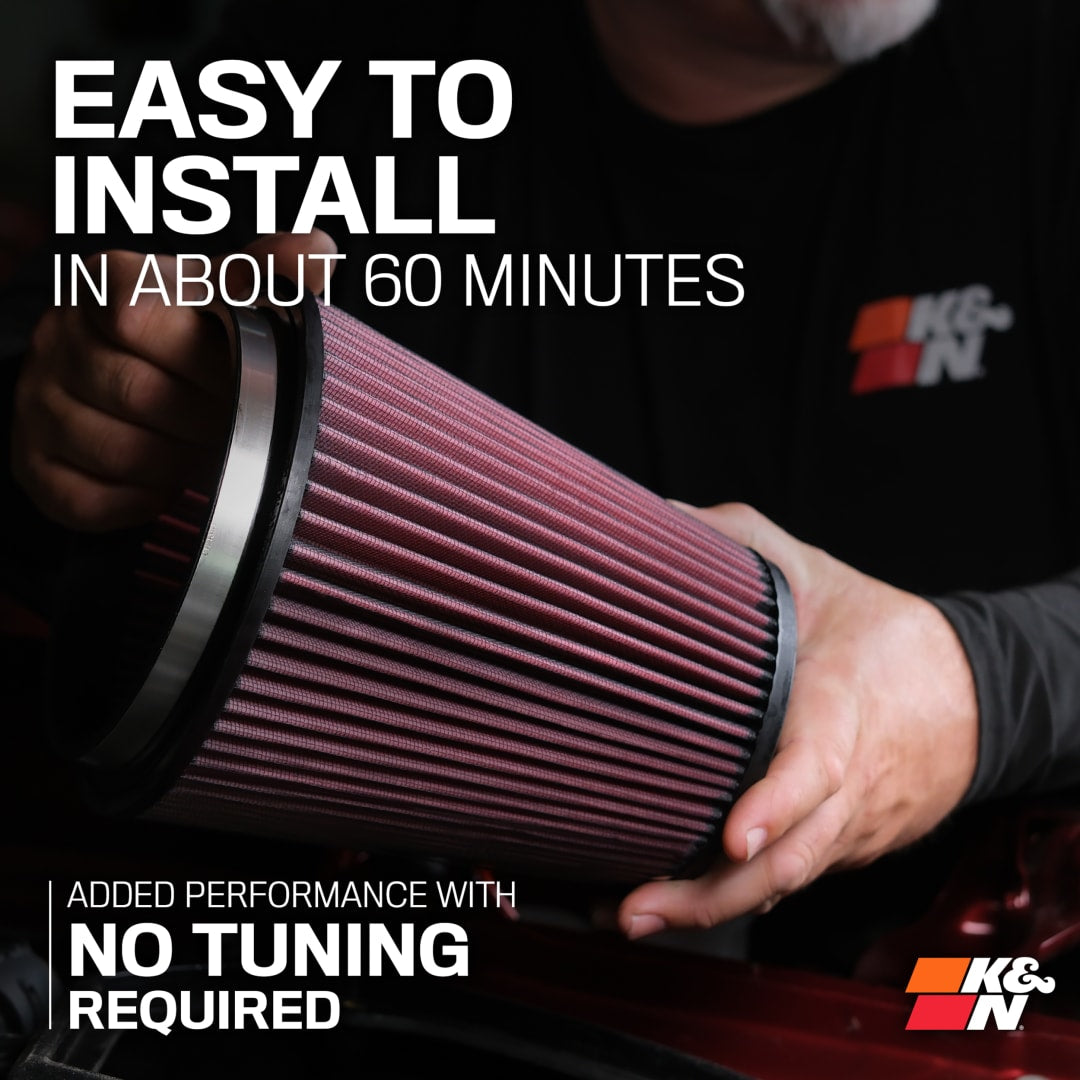 K&N 77 Series Cold Air Intake: Jeep Wrangler (18-25) / Jeep Gladiator (20-25) 3.6L V6