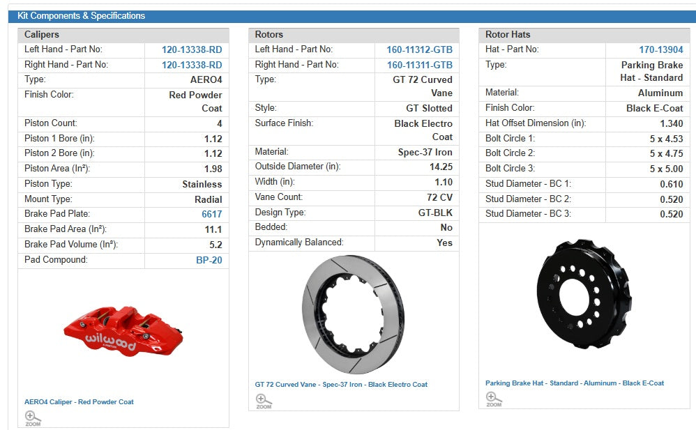 Wilwood AERO4 4-Piston Rear Big Brake Kit (Red Calipers, Slotted Rotors): 300 / Challenger / Charger 2012 - 2024 (Excluding AWD, 6.4L 392 & 6.2L Hellcat)